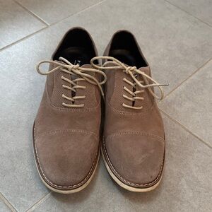 Public Opinion Classic Brown/Grey Suede Derby Shoes. School uniform dress shoes